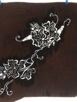 Antique Japanese Katagami Kimono Paper Stencil Katazome Flowers Leaves 4Y583