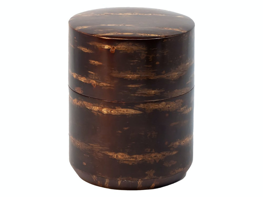Cafe supplies, Full-bark coffee canister, Large - Akita cherry bark work, Wood crafts