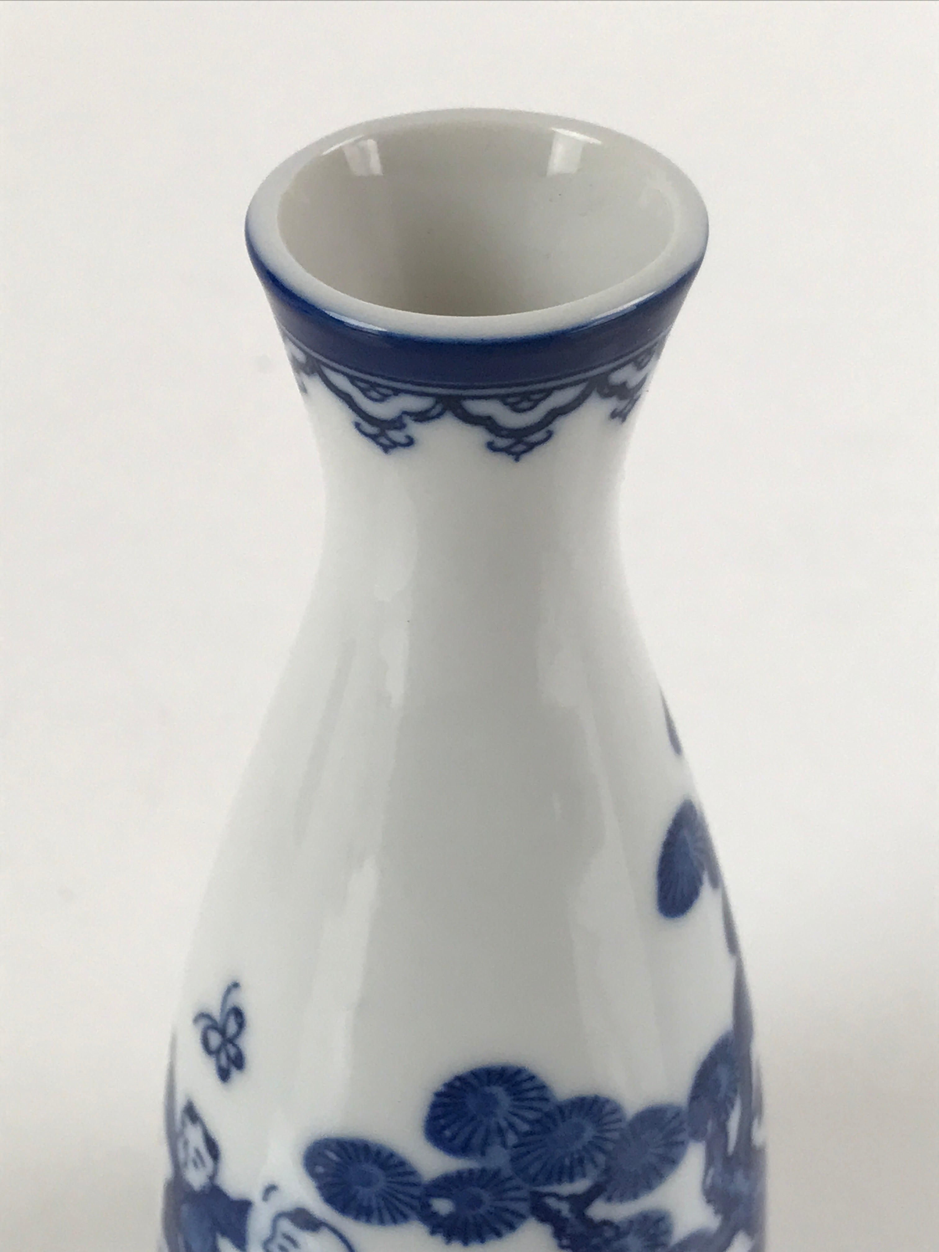 Chinese Porcelain Sake Bottle Tokkuri Vtg Tang Children Playing Blue White TS638