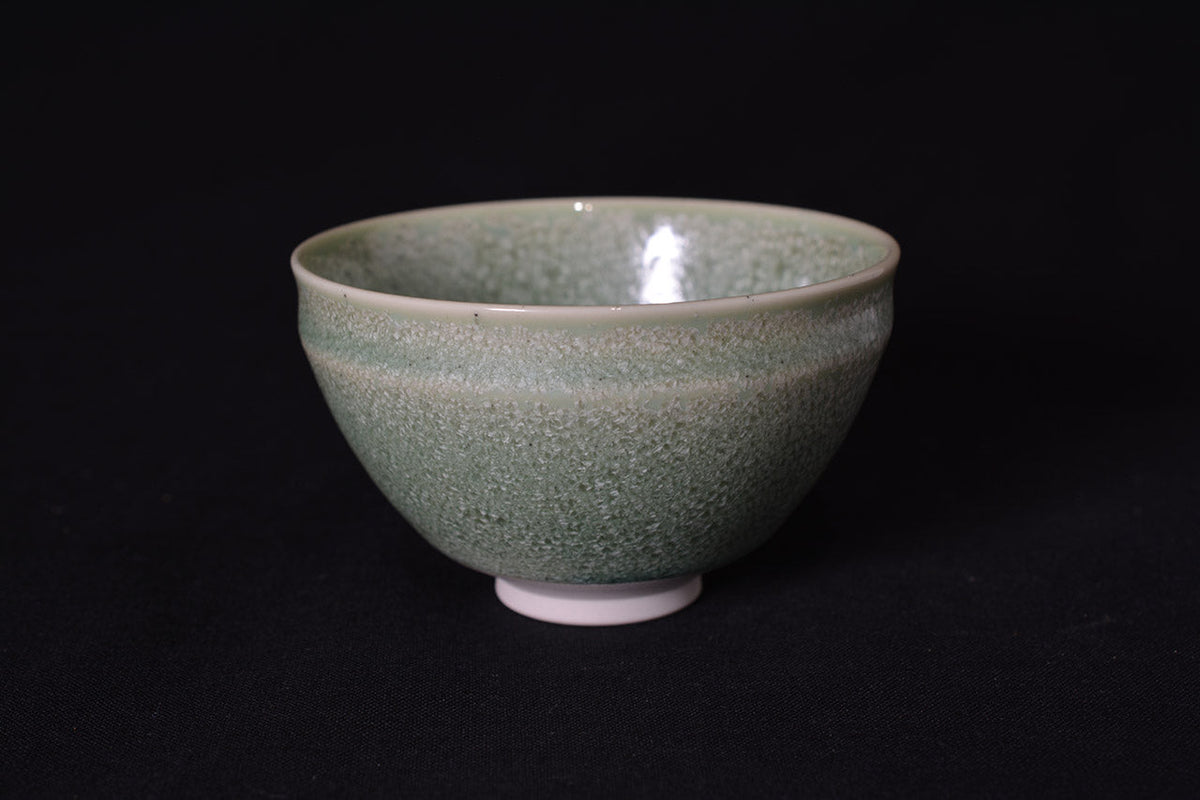 Drinking vessel, Large sake cup, teacup, Warbler jade, Tenmoku shape