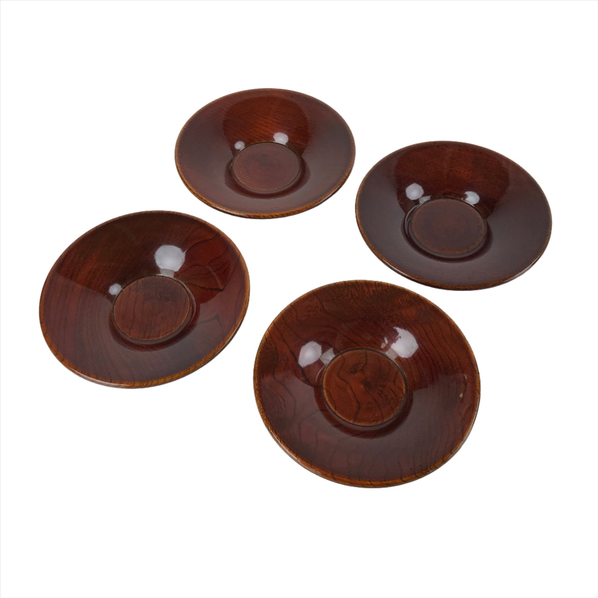 Japanese Brushed Lacquer Wooden Drink Saucer Vtg Chataku Coaster