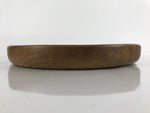 Japanese Brushed Lacquer Wooden Serving Tray Vtg Large Round Obon Brown L152