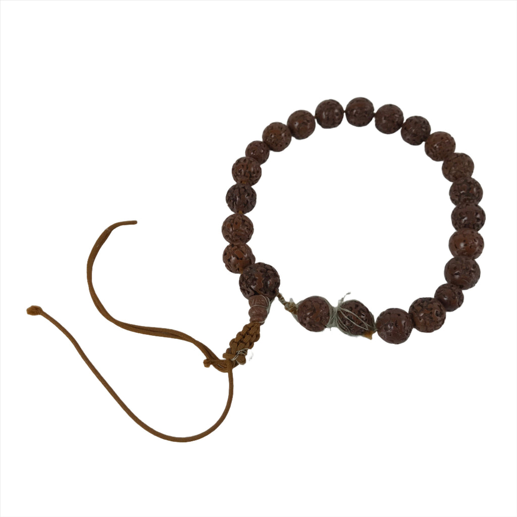 Japanese Buddhist Prayer Bracelet Vtg Rosary Juzu Replica Bodhi Seed Beads JZ150