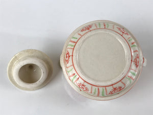 Japanese Ceramic Stacking Lidded Teapot Teacup Saucer Set Floral Beige Red PY717