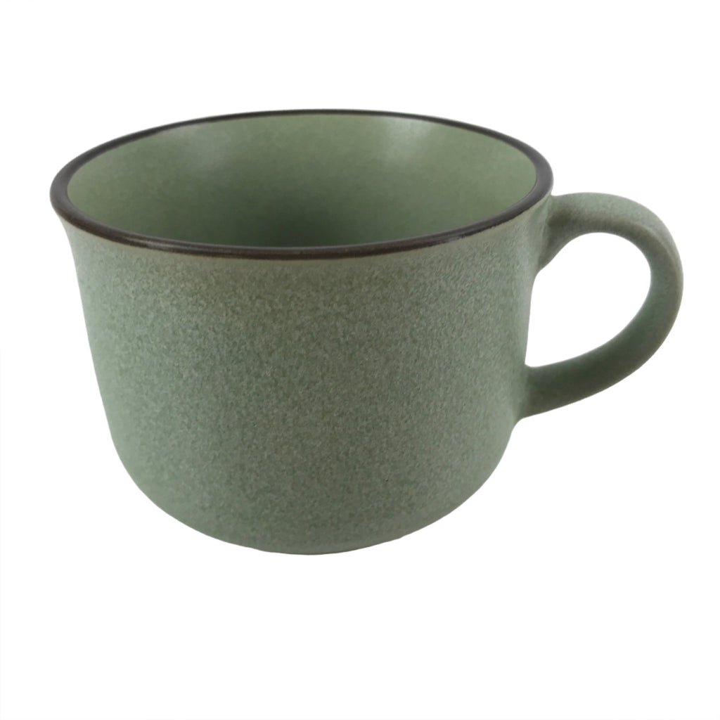 Japanese Ceramic Teacup Vtg Small Mug Sencha Yunomi Matte Light Green TC430