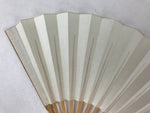 Japanese Folding Fan Sensu Vtg Bamboo Frame Simple Blank White 4D759