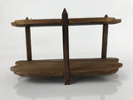 Japanese Handcrafted Rustic Wooden Shelf Vtg Carved Small Stand Brown JK675