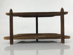 Japanese Handcrafted Rustic Wooden Shelf Vtg Carved Small Stand Brown JK675