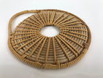 Japanese Handwoven Bamboo Trivet Nabeshiki Vtg Pot Coaster Underlay Brown JK682