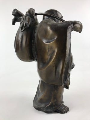 Japanese Iron Hotei Statue 7 Lucky Gods Vtg Good Fortune Happiness Brown BD891