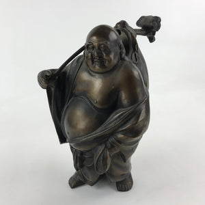 Japanese Iron Hotei Statue 7 Lucky Gods Vtg Good Fortune Happiness Brown BD891