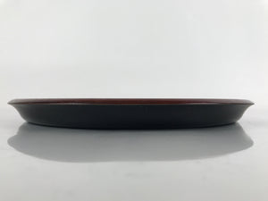 Japanese Lacquer Replica Resin Serving Tray Vtg Small Round Obon Brown L149