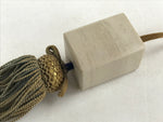 Japanese Marble Stone Hanging Scroll Weights Fuchin Kakejiku Brown Tassel FC337