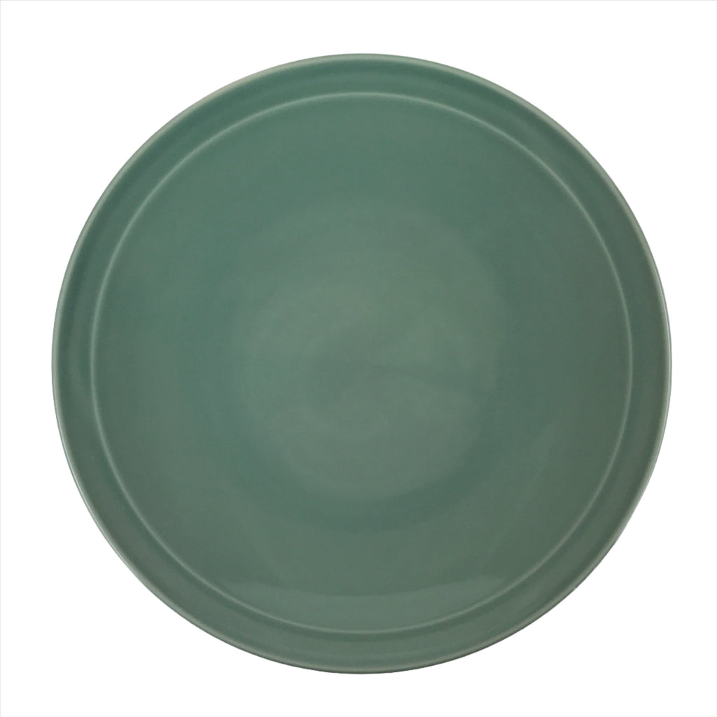 Japanese Porcelain Round Large Plate Vtg Ozara Simple Celadon Green PY755