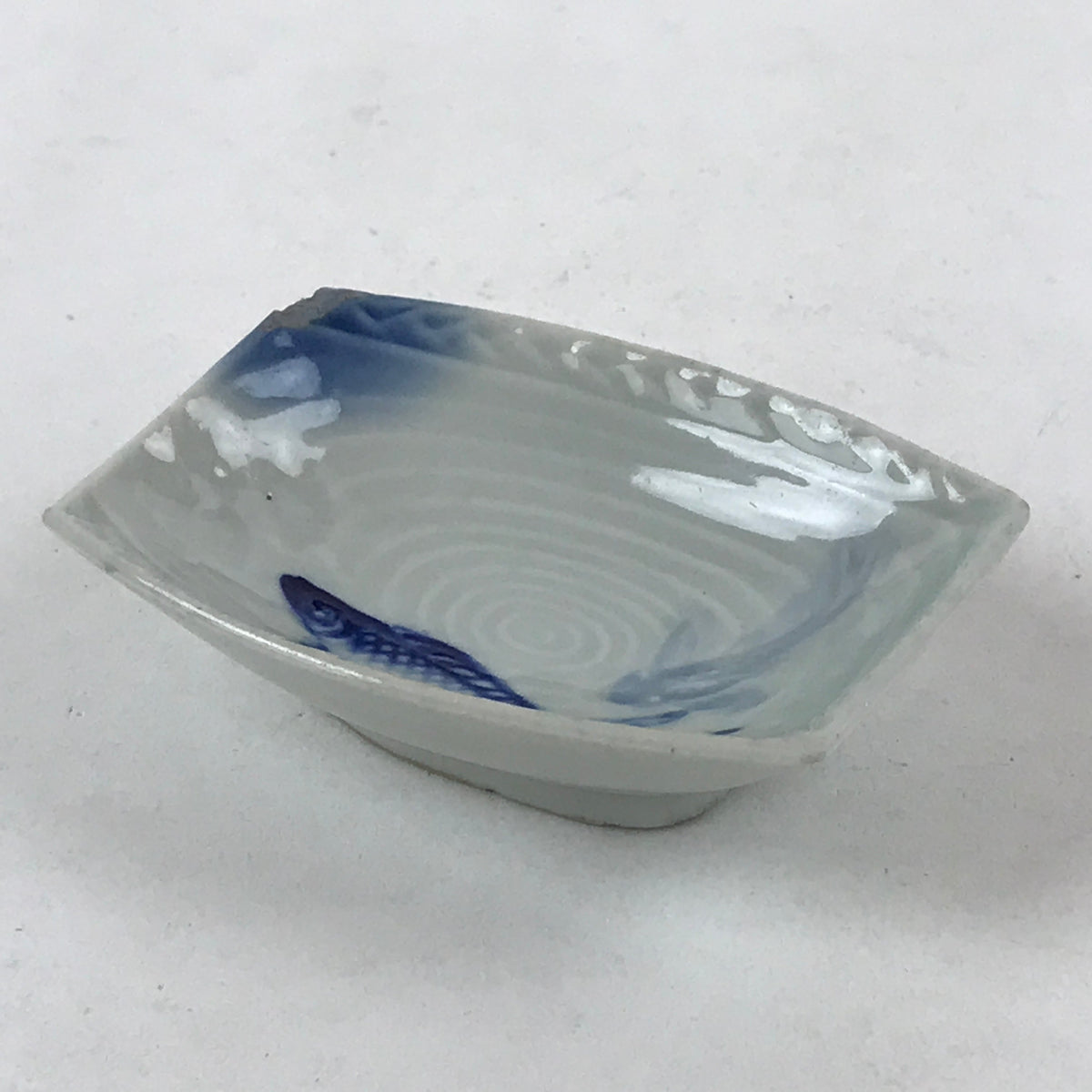 Japanese Porcelain Soy Sauce Dish Seiji Vtg Small Dipping Bowl Plate K