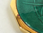 Japanese Shippo Paperweight Decagon Vtg Green Silver Copper Glass Glaze JK572