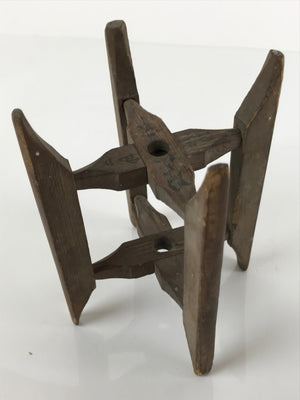 Japanese Wooden Silk Thread Spool Itomaki Vtg Bobbin Frame Spinning Wheel JK680