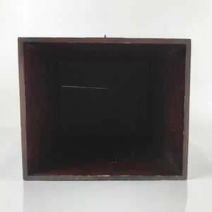 Vintage Japanese Brushed Lacquer Wooden Storage Box Inside 19.5x20x29cm Mon X99