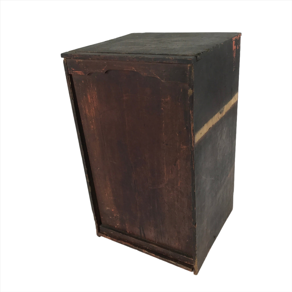 Vintage Japanese Wooden Lidded Storage Box Inside 21.5x23.5x40.5cm Brown X131