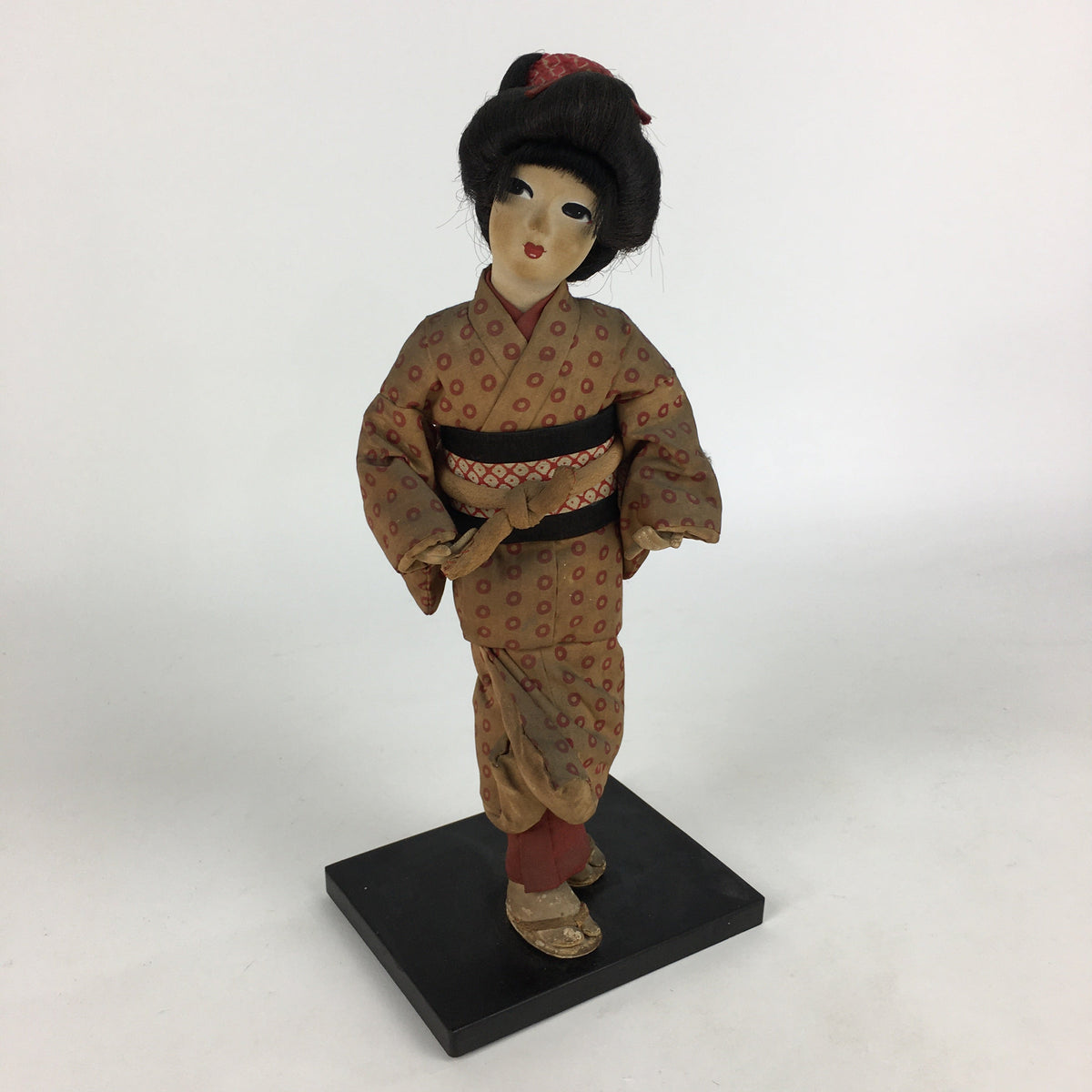 Antique C1900 Japanese Kimono Girl Doll Figurine Fabric Hina