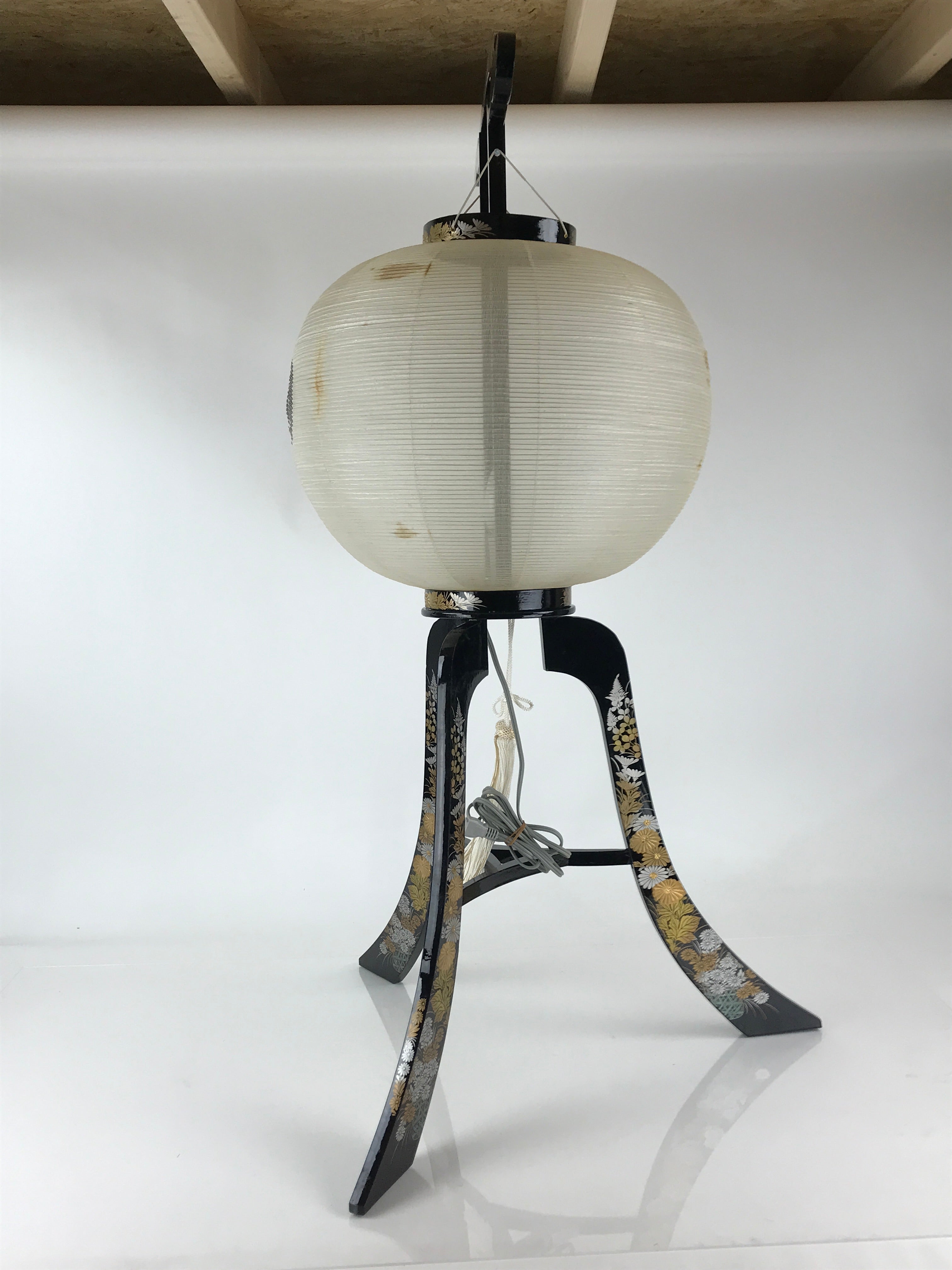Japanese Electric Ouchi Lantern Vtg 3 Legs Standing Chochin Obon Festival LT54