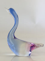 Japanese Glass Ornament Swan Vtg Blue Figurine Okimono Paperweight BD825