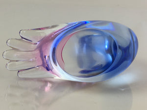 Japanese Glass Ornament Swan Vtg Blue Figurine Okimono Paperweight BD825