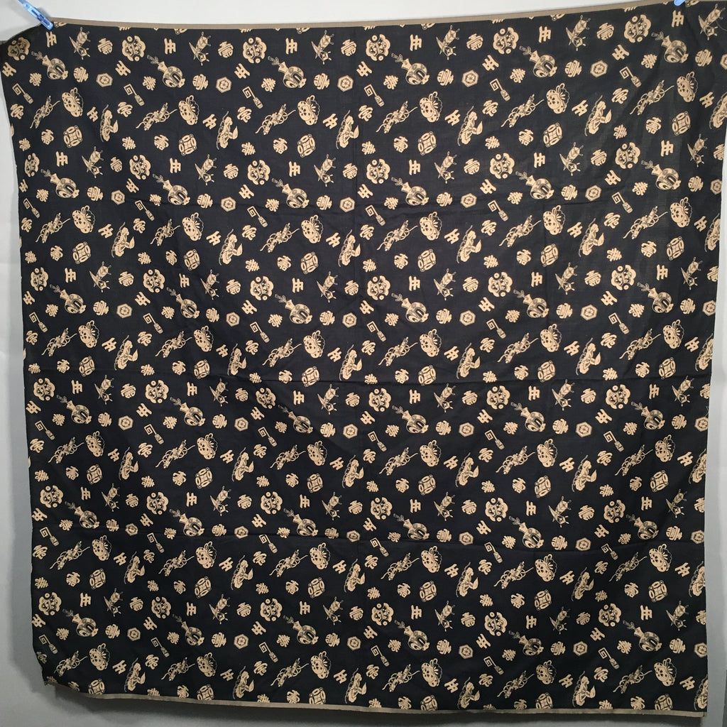 Japanese Wrap Cloth Furoshiki Fabric Cotton Navy Brown Reversible FU164