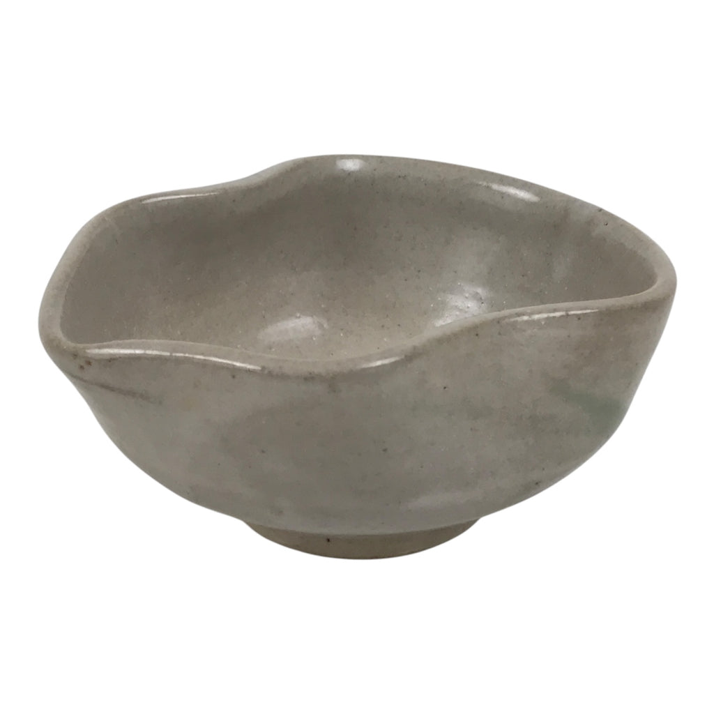Japanese Ceramic Water Cooling Bowl Vtg Yuzamashi Katakuchi Light Gray Y578-KT - Bowl-chidorivintage.com