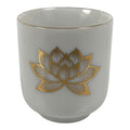 Japanese Porcelain Teacup Yunomi Buddhist Altar Offering Lotus Flower White G348-KT - Teacup-chidorivintage.com