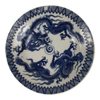 Japanese Porcelain Small Deep Plate Kozara Vtg Blue White Sometsuke Dragon Y579-KT - Plate-chidorivintage.com