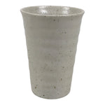 Japanese Ceramic Tall Sake Cup Vtg Pottery Guinomi Ochoko White Dots TC631-KT - Sake Cup-chidorivintage.com