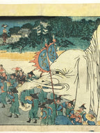 Antique 1860 Japanese Ukiyoe Woodblock Print Utagawa Sanno Festival Parade FL223