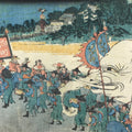 Antique 1860 Japanese Ukiyoe Woodblock Print Utagawa Sanno Festival Parade FL223
