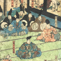 Antique 1880 Japanese Ukiyoe Woodblock Print Yoshikazu Utagawa Samurai FL249