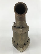 Antique 1900 Japanese Sad Iron Charcoal Chimney Wood Handle Cherry Blossom JK687