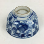 Antique C1824 Japanese Koimari Lidded Teacup Yunomi Blue White PP971