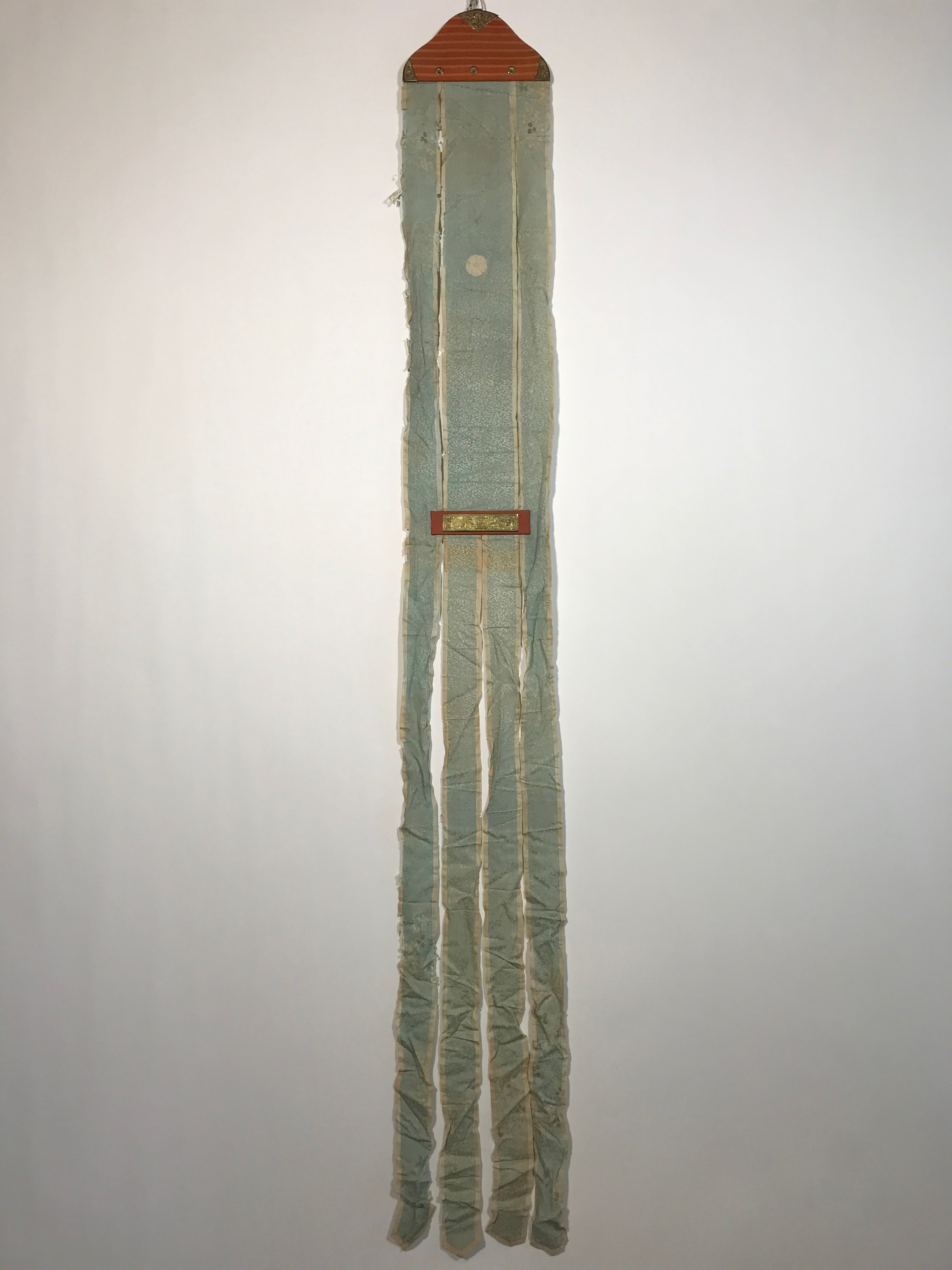 Antique C1847 Japanese Buddhist Memorial Service Meiki Nobori Flag Koka Period B