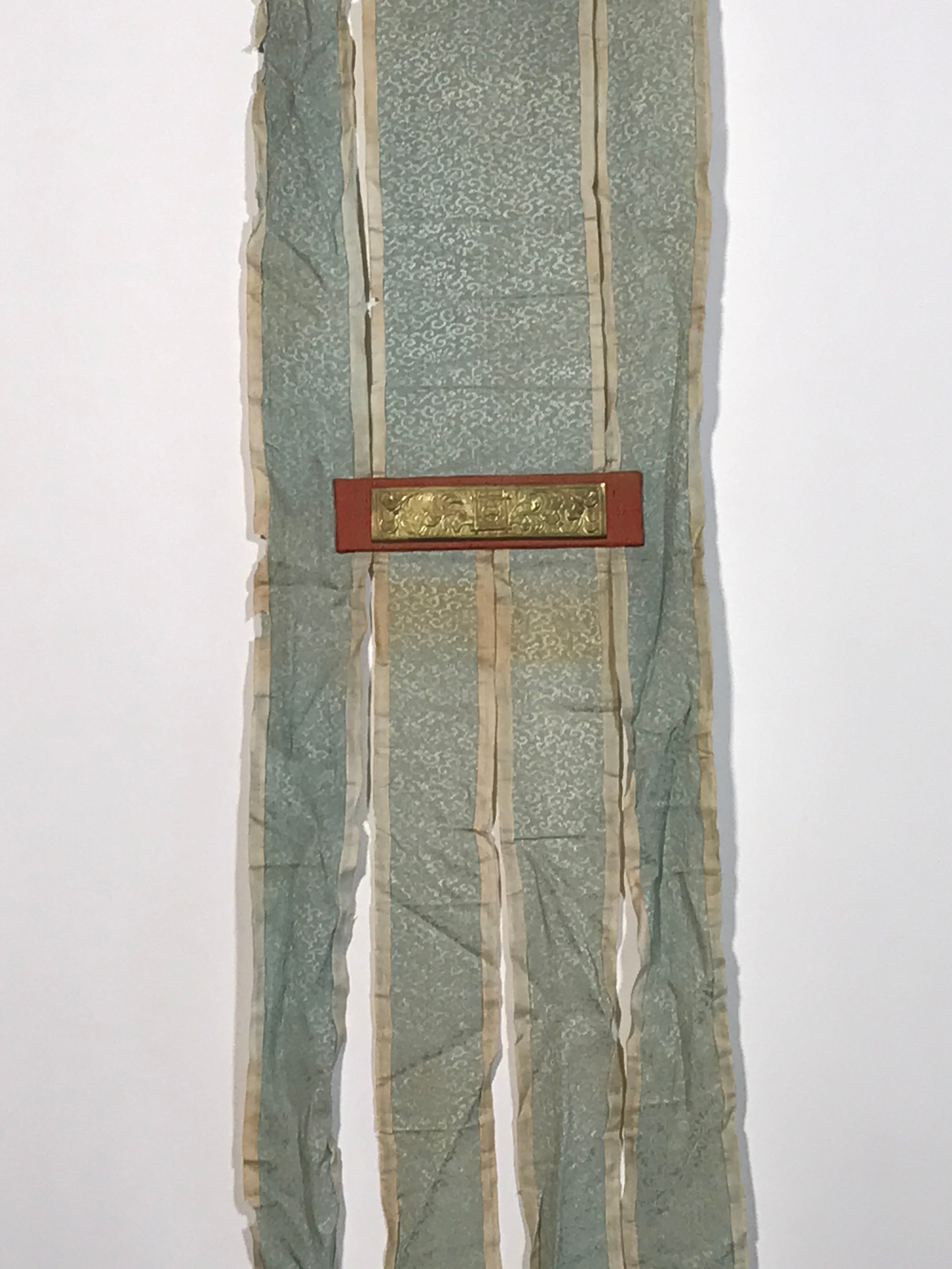Antique C1847 Japanese Buddhist Memorial Service Meiki Nobori Flag Koka Period B