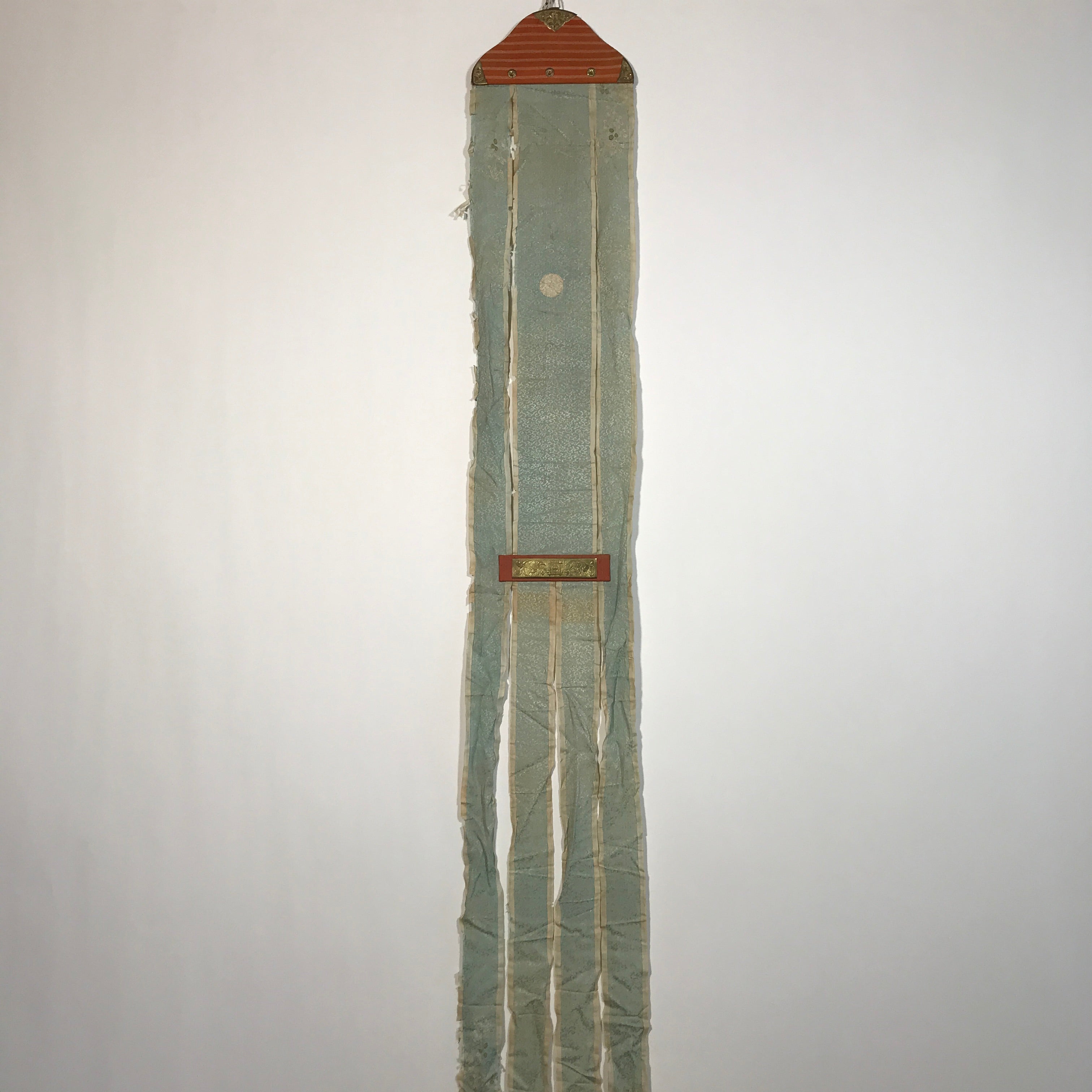 Antique C1847 Japanese Buddhist Memorial Service Meiki Nobori Flag Koka Period B