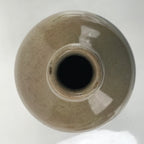 Antique C1880 Japanese Ceramic Sake Bottle Kayoi-Tokkuri Black Kanji Gray TS672