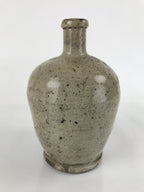 Antique C1880 Japanese Ceramic Sake Bottle Kayoi-Tokkuri Gray Black Kanji TS630