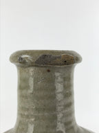 Antique C1880 Japanese Ceramic Sake Bottle Kayoi-Tokkuri Gray Blue Kanji TS629