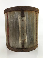 Antique C1880 Japanese Handmade Wood Masu Ittomasu Rice Bucket Brown BK31