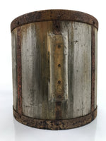 Antique C1880 Japanese Handmade Wood Masu Ittomasu Rice Bucket Brown BK31