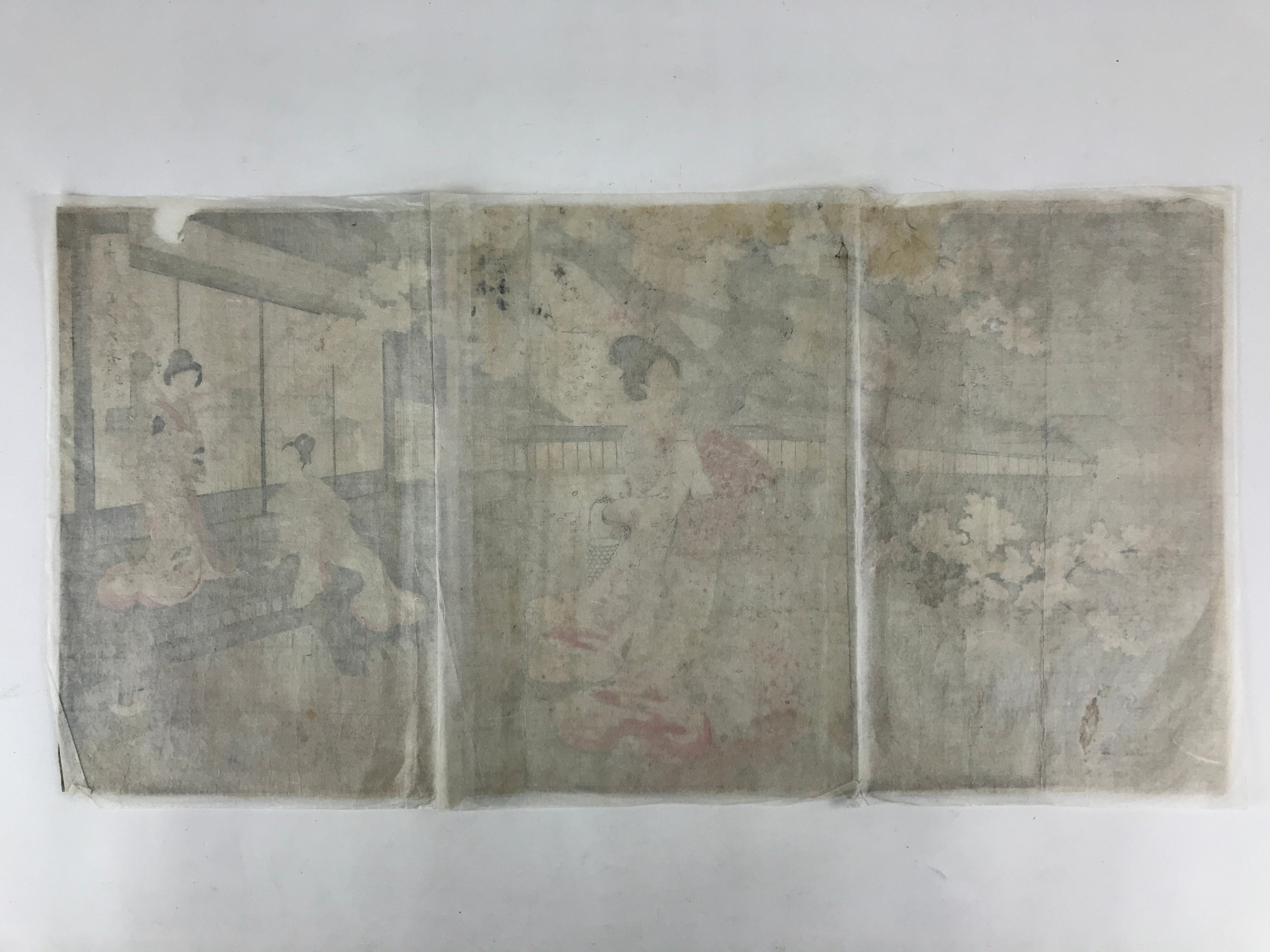 Antique C1880 Japanese Ukiyoe Woodblock Print Chikanobu Yoshu Chiyoda FL246