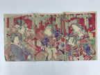 Antique C1880 Japanese Ukiyoe Woodblock Print Chikanobu Yoshu Kabuki FL242