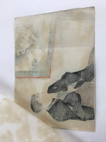 Antique C1880 Japanese Ukiyoe Woodblock Print Kimono Tiger Red Seal FL244