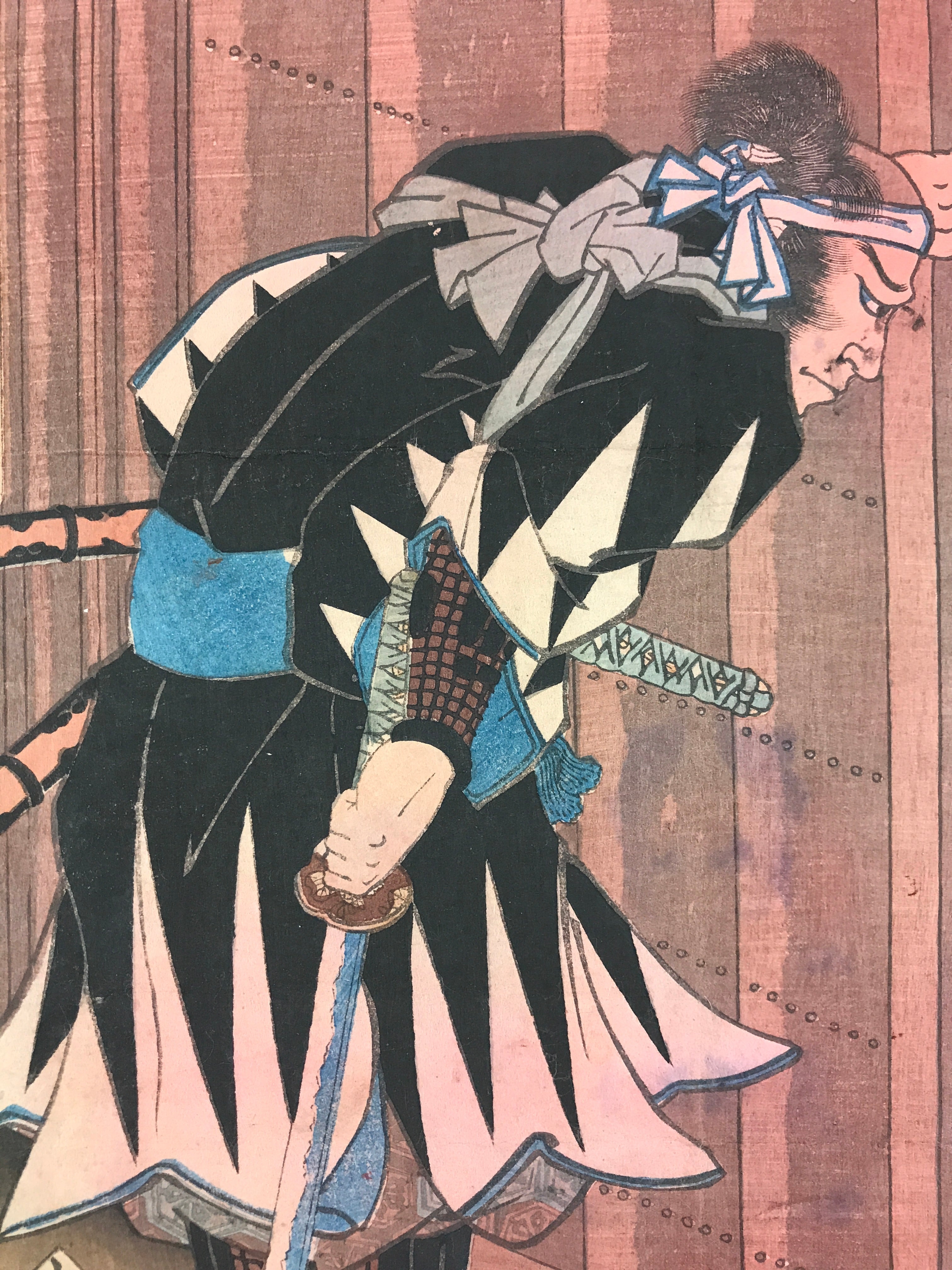 Antique C1880 Japanese Ukiyoe Woodblock Print Seichugijinmeimeikagami FL240