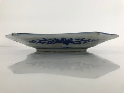Antique C1900 Chinese Porcelain Sometsuke Plate Blue White Layered Flowers PY789